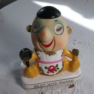 Vintage Capri Creations Novelty Bobblehead Best Wife Award Made in Japan